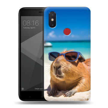 Силиконовый чехол на Xiaomi Mi8 SE с принтом Капибара Силиконовый чехол на Xiaomi Mi8 SE с принтом Капибара