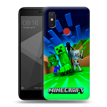 Силиконовый чехол на Xiaomi Mi8 SE с принтом Майнкрафт Силиконовый чехол на Xiaomi Mi8 SE с принтом Майнкрафт
