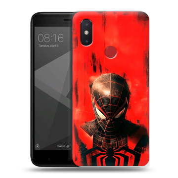 Силиконовый чехол на Xiaomi Mi8 SE с принтом человек паук spiderman Силиконовый чехол на Xiaomi Mi8 SE с принтом человек паук spiderman