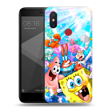 Силиконовый чехол на Xiaomi Mi8 SE с принтом спанчбоб спанч боб Силиконовый чехол на Xiaomi Mi8 SE с принтом спанчбоб спанч боб