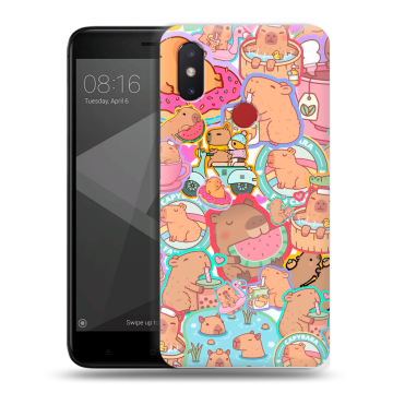 Силиконовый чехол на Xiaomi Mi8 SE с принтом капибары Силиконовый чехол на Xiaomi Mi8 SE с принтом капибары