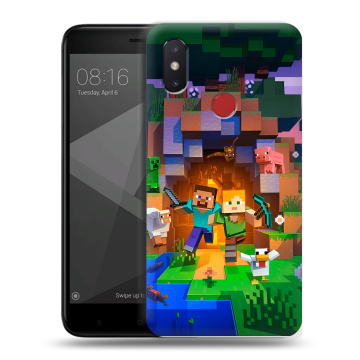 Силиконовый чехол на Xiaomi Mi8 SE с принтом Майнкрафт Minecraft Силиконовый чехол на Xiaomi Mi8 SE с принтом Майнкрафт Minecraft