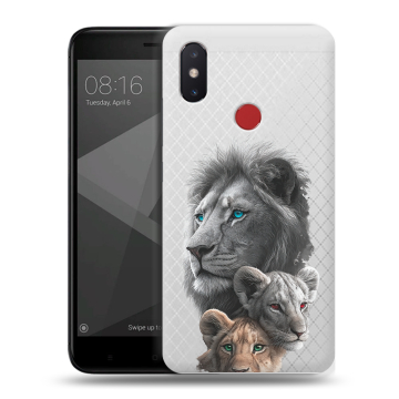 Силиконовый чехол на Xiaomi Mi8 SE с принтом Львы Силиконовый чехол на Xiaomi Mi8 SE с принтом Львы