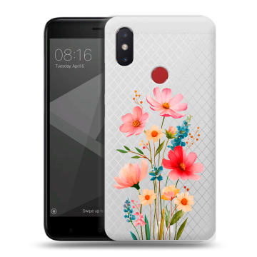 Силиконовый чехол на Xiaomi Mi8 SE с принтом Цветы Силиконовый чехол на Xiaomi Mi8 SE с принтом Цветы