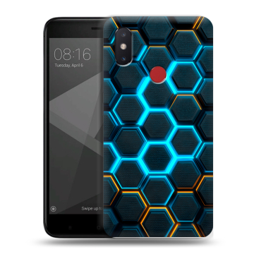 Силиконовый чехол на Xiaomi Mi8 SE с принтом Неоновые соты Силиконовый чехол на Xiaomi Mi8 SE с принтом Неоновые соты