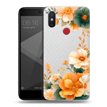 Силиконовый чехол на Xiaomi Mi8 SE с принтом Цветы принт Силиконовый чехол на Xiaomi Mi8 SE с принтом Цветы принт