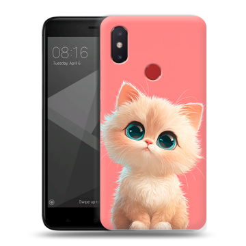 Силиконовый чехол на Xiaomi Mi8 SE с принтом Розовый котенок Силиконовый чехол на Xiaomi Mi8 SE с принтом Розовый котенок