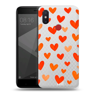 Силиконовый чехол на Xiaomi Mi8 SE с принтом Сердечки Силиконовый чехол на Xiaomi Mi8 SE с принтом Сердечки