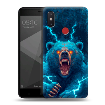 Силиконовый чехол на Xiaomi Mi8 SE с принтом Медведь Силиконовый чехол на Xiaomi Mi8 SE с принтом Медведь