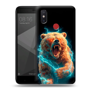 Силиконовый чехол на Xiaomi Mi8 SE с принтом Медведь Силиконовый чехол на Xiaomi Mi8 SE с принтом Медведь