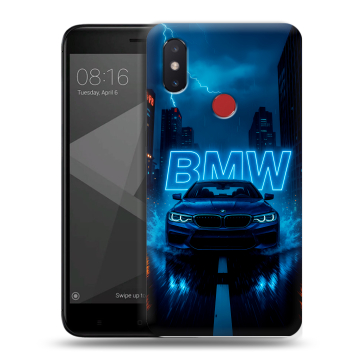 Силиконовый чехол на Xiaomi Mi8 SE с принтом BMW БМВ Силиконовый чехол на Xiaomi Mi8 SE с принтом BMW БМВ