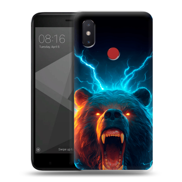 Силиконовый чехол на Xiaomi Mi8 SE с принтом Медведь