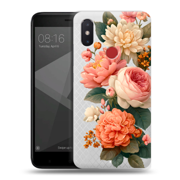 Силиконовый чехол на Xiaomi Mi8 SE с принтом цветы