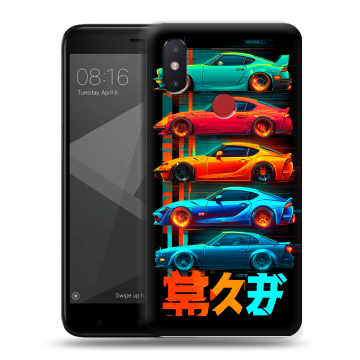 Силиконовый чехол на Xiaomi Mi8 SE с принтом машины тачки