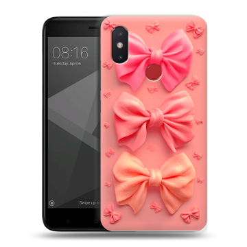 Силиконовый чехол на Xiaomi Mi8 SE с принтом Розовые бантики