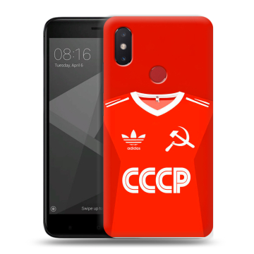 Силиконовый чехол на Xiaomi Mi8 SE с принтом Флаг Герб СССР