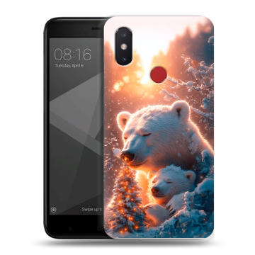 Силиконовый чехол на Xiaomi Mi8 SE с принтом Новый год Силиконовый чехол на Xiaomi Mi8 SE с принтом Новый год