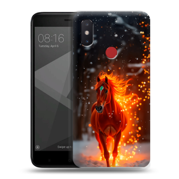 Силиконовый чехол на Xiaomi Mi8 SE с принтом Новый год Силиконовый чехол на Xiaomi Mi8 SE с принтом Новый год