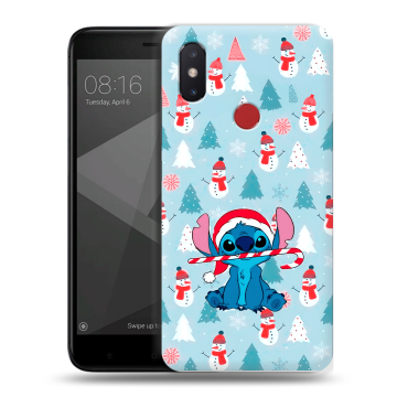 Силиконовый чехол на Xiaomi Mi8 SE с принтом Стич Новый год Силиконовый чехол на Xiaomi Mi8 SE с принтом Стич Новый год