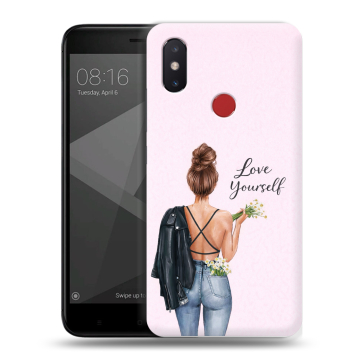 Силиконовый чехол на Xiaomi Mi8 SE с принтом женский