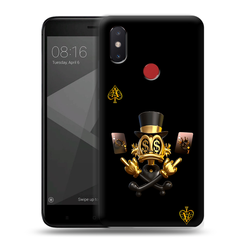 Силиконовый чехол на Xiaomi Mi8 SE с принтом Золотой скрудж макдак Силиконовый чехол на Xiaomi Mi8 SE с принтом Золотой скрудж макдак