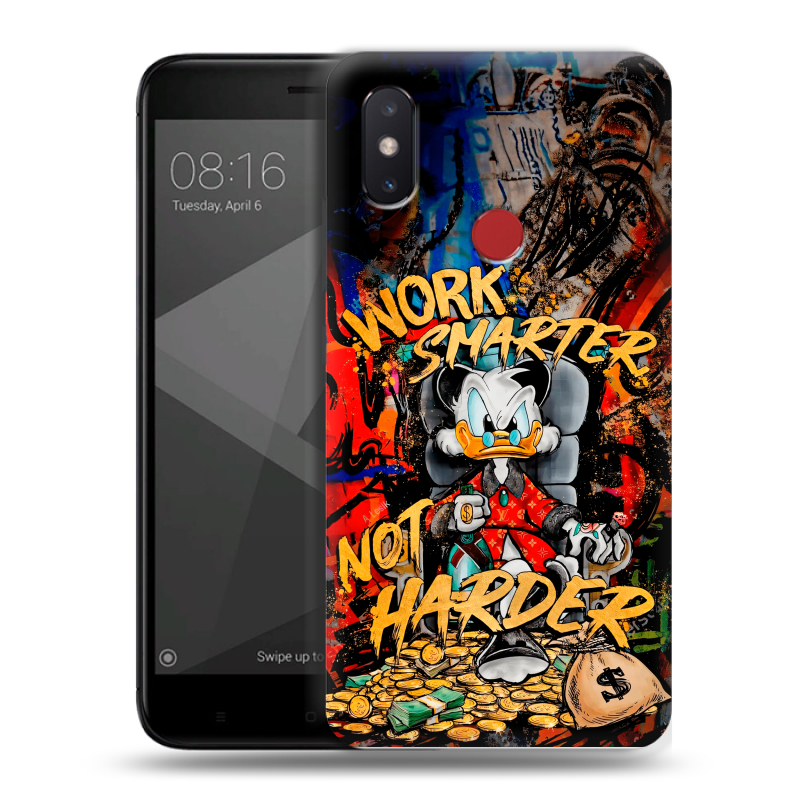 Силиконовый чехол на Xiaomi Mi8 SE с принтом Дональд Дак Деньги Силиконовый чехол на Xiaomi Mi8 SE с принтом Дональд Дак Деньги