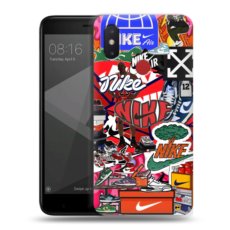 Силиконовый чехол на Xiaomi Mi8 SE с принтом Найк Nike яркий Силиконовый чехол на Xiaomi Mi8 SE с принтом Найк Nike яркий