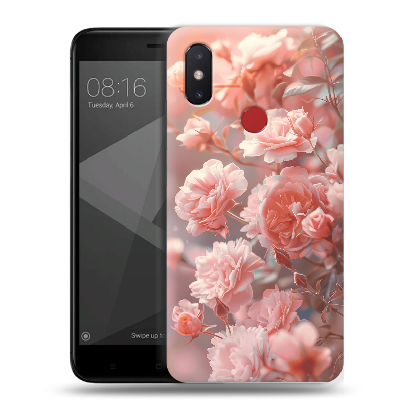 Пластиковый чехол на Xiaomi Mi8 SE с принтом Розовые розы Пластиковый чехол на Xiaomi Mi8 SE с принтом Розовые розы
