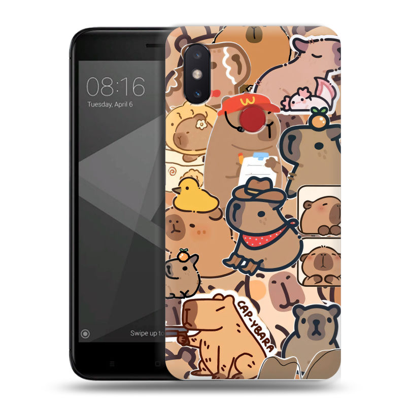 Силиконовый чехол на Xiaomi Mi8 SE с принтом капибара Силиконовый чехол на Xiaomi Mi8 SE с принтом капибара