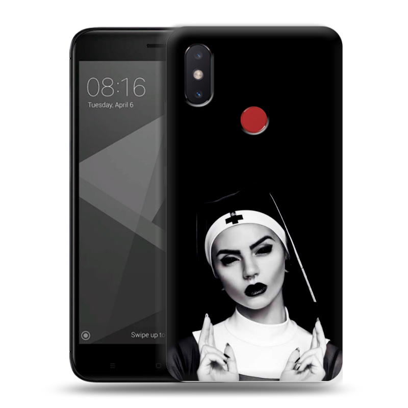 Силиконовый чехол на Xiaomi Mi8 SE с принтом монашка Силиконовый чехол на Xiaomi Mi8 SE с принтом монашка