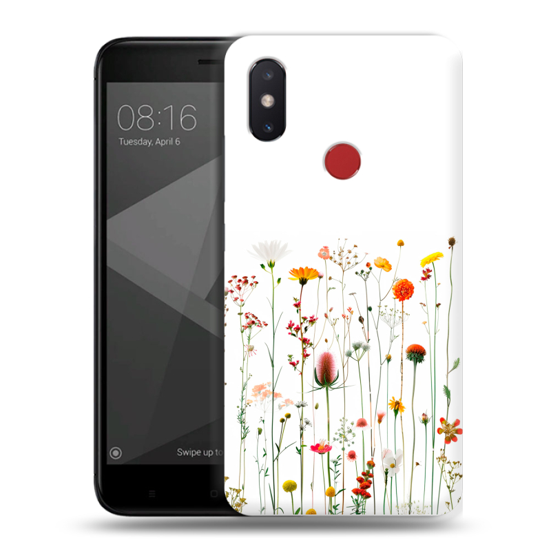 Пластиковый чехол на Xiaomi Mi8 SE с принтом цветы Пластиковый чехол на Xiaomi Mi8 SE с принтом цветы