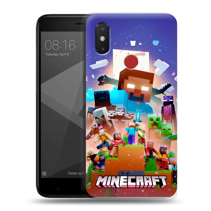 Силиконовый чехол на Xiaomi Mi8 SE с принтом Майнкрафт Minecraft Силиконовый чехол на Xiaomi Mi8 SE с принтом Майнкрафт Minecraft