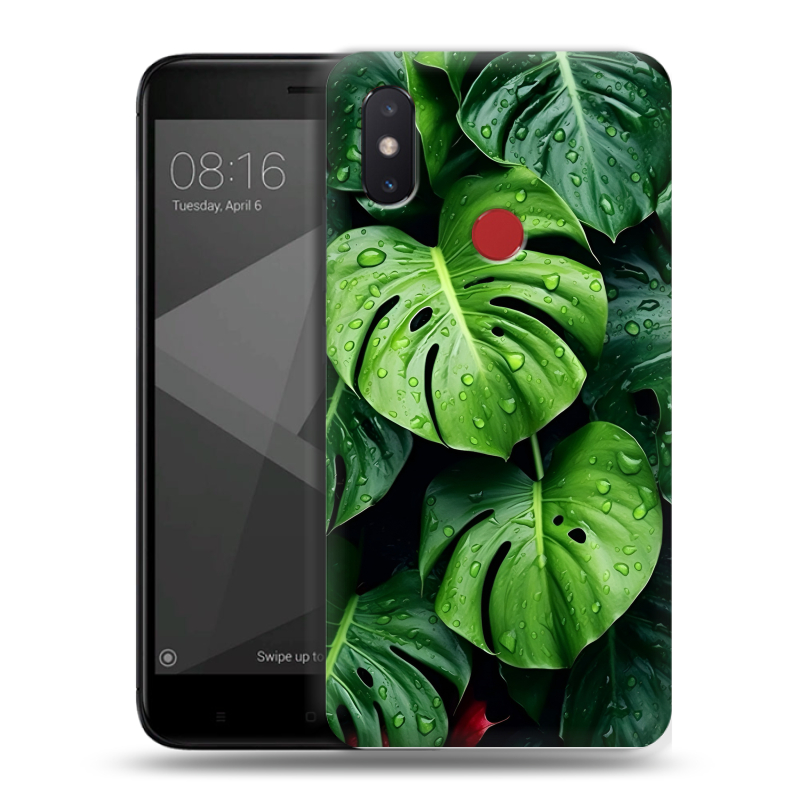 Пластиковый чехол на Xiaomi Mi8 SE с принтом Листья Пластиковый чехол на Xiaomi Mi8 SE с принтом Листья