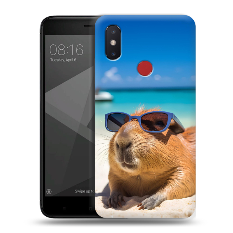 Пластиковый чехол на Xiaomi Mi8 SE с принтом Капибара Пластиковый чехол на Xiaomi Mi8 SE с принтом Капибара