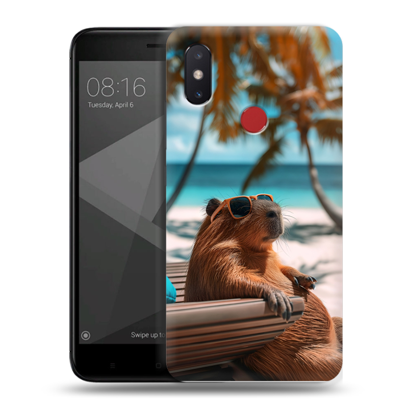 Силиконовый чехол на Xiaomi Mi8 SE с принтом Капибара Силиконовый чехол на Xiaomi Mi8 SE с принтом Капибара