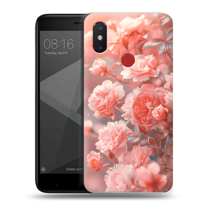 Пластиковый чехол на Xiaomi Mi8 SE с принтом Розы цветы Пластиковый чехол на Xiaomi Mi8 SE с принтом Розы цветы