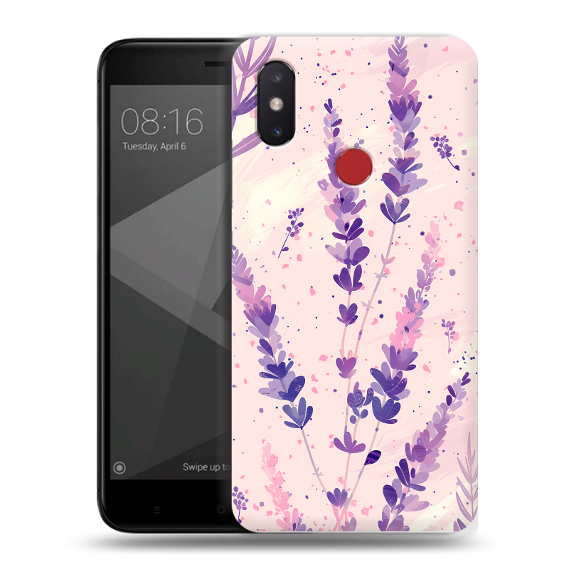 Силиконовый чехол на Xiaomi Mi8 SE с принтом цветы лаванда Силиконовый чехол на Xiaomi Mi8 SE с принтом цветы лаванда
