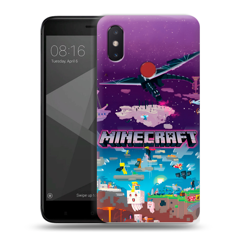 Пластиковый чехол на Xiaomi Mi8 SE с принтом Майнкрафт Minecraft Пластиковый чехол на Xiaomi Mi8 SE с принтом Майнкрафт Minecraft