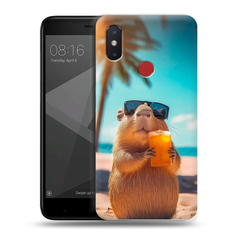 Силиконовый чехол на Xiaomi Mi8 SE с принтом Капибара Силиконовый чехол на Xiaomi Mi8 SE с принтом Капибара