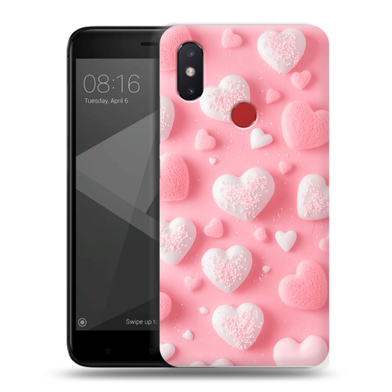 Силиконовый чехол на Xiaomi Mi8 SE с принтом Сердечки Силиконовый чехол на Xiaomi Mi8 SE с принтом Сердечки
