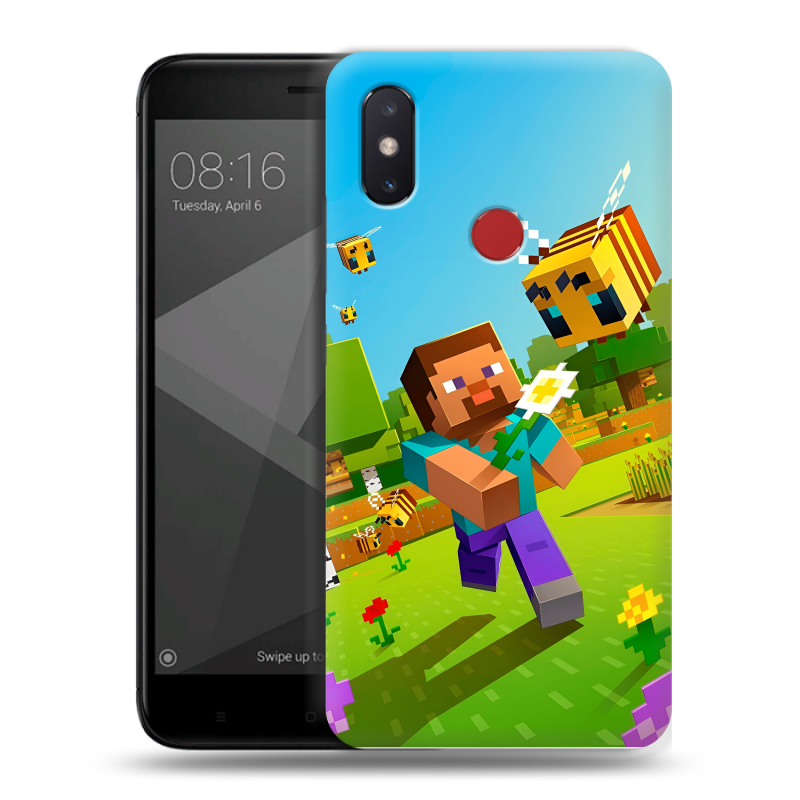 Пластиковый чехол на Xiaomi Mi8 SE с принтом Майнкрафт Minecraft Пластиковый чехол на Xiaomi Mi8 SE с принтом Майнкрафт Minecraft