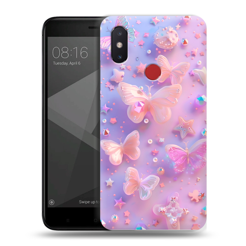 Силиконовый чехол на Xiaomi Mi8 SE с принтом Бабочки Силиконовый чехол на Xiaomi Mi8 SE с принтом Бабочки
