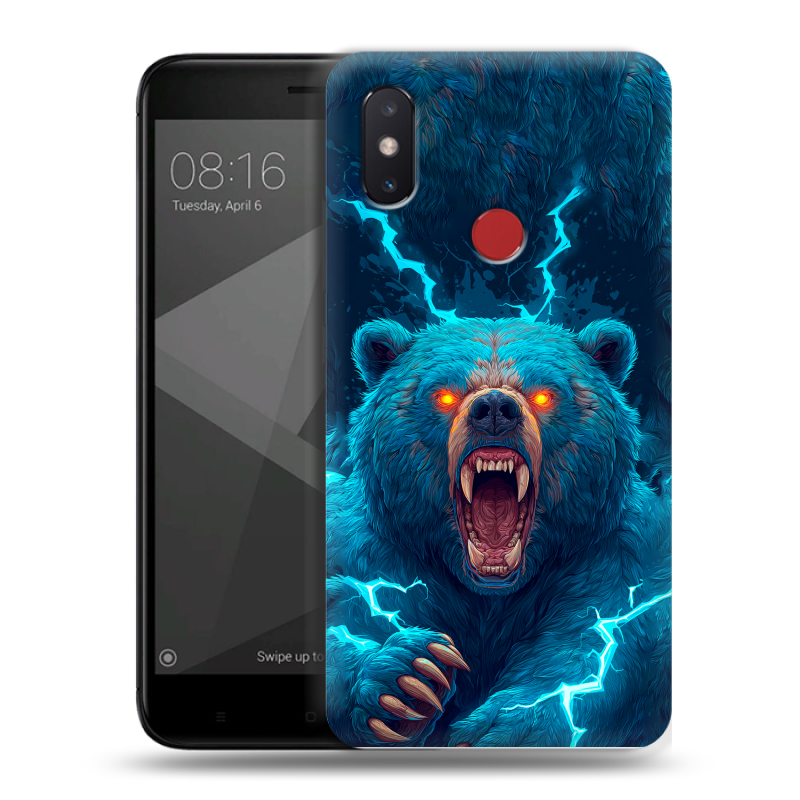 Силиконовый чехол на Xiaomi Mi8 SE с принтом Медведь Силиконовый чехол на Xiaomi Mi8 SE с принтом Медведь