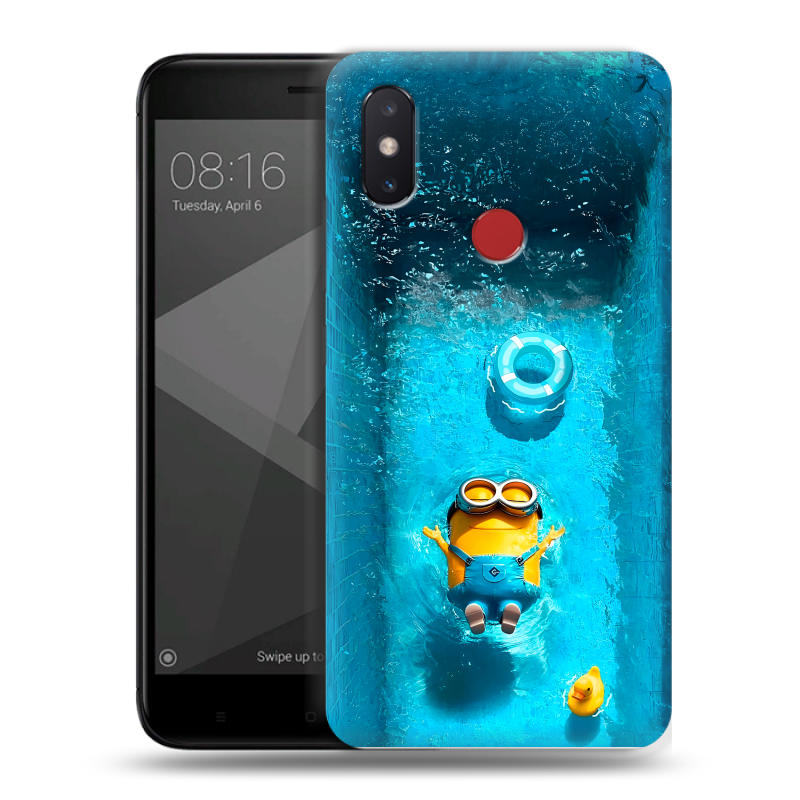 Пластиковый чехол на Xiaomi Mi8 SE с принтом Миньоны Пластиковый чехол на Xiaomi Mi8 SE с принтом Миньоны