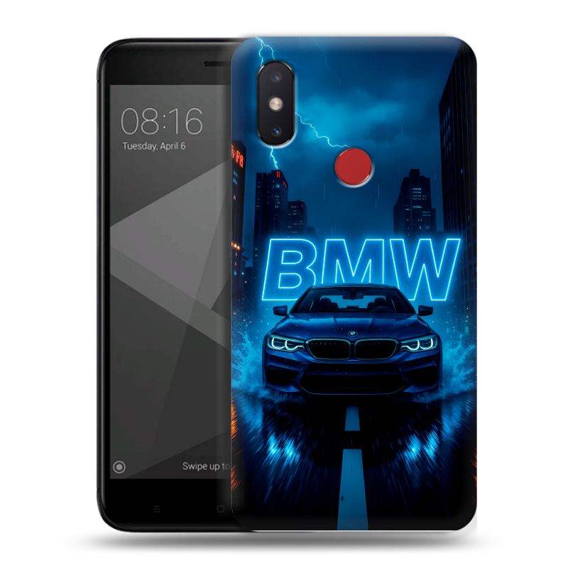 Пластиковый чехол на Xiaomi Mi8 SE с принтом BMW БМВ Пластиковый чехол на Xiaomi Mi8 SE с принтом BMW БМВ