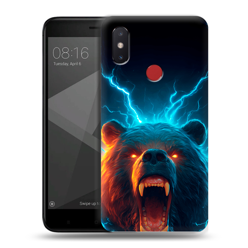 Пластиковый чехол на Xiaomi Mi8 SE с принтом Медведь Пластиковый чехол на Xiaomi Mi8 SE с принтом Медведь