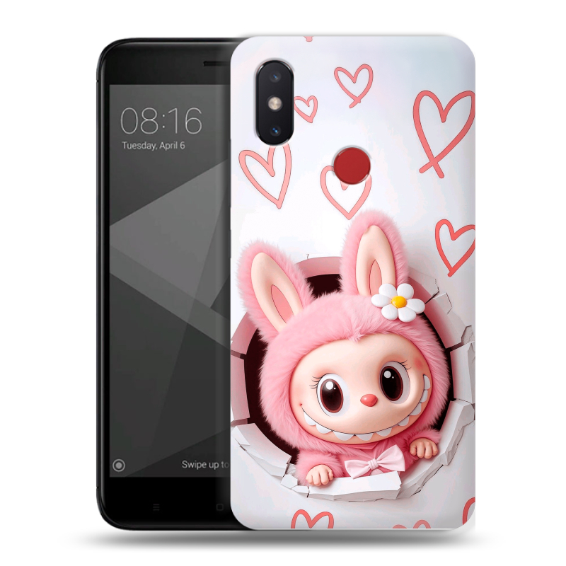 Пластиковый чехол на Xiaomi Mi8 SE с принтом Labubu Лабубу Пластиковый чехол на Xiaomi Mi8 SE с принтом Labubu Лабубу