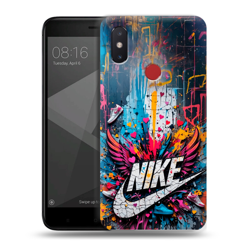 Пластиковый чехол на Xiaomi Mi8 SE с принтом Nike Найк Пластиковый чехол на Xiaomi Mi8 SE с принтом Nike Найк