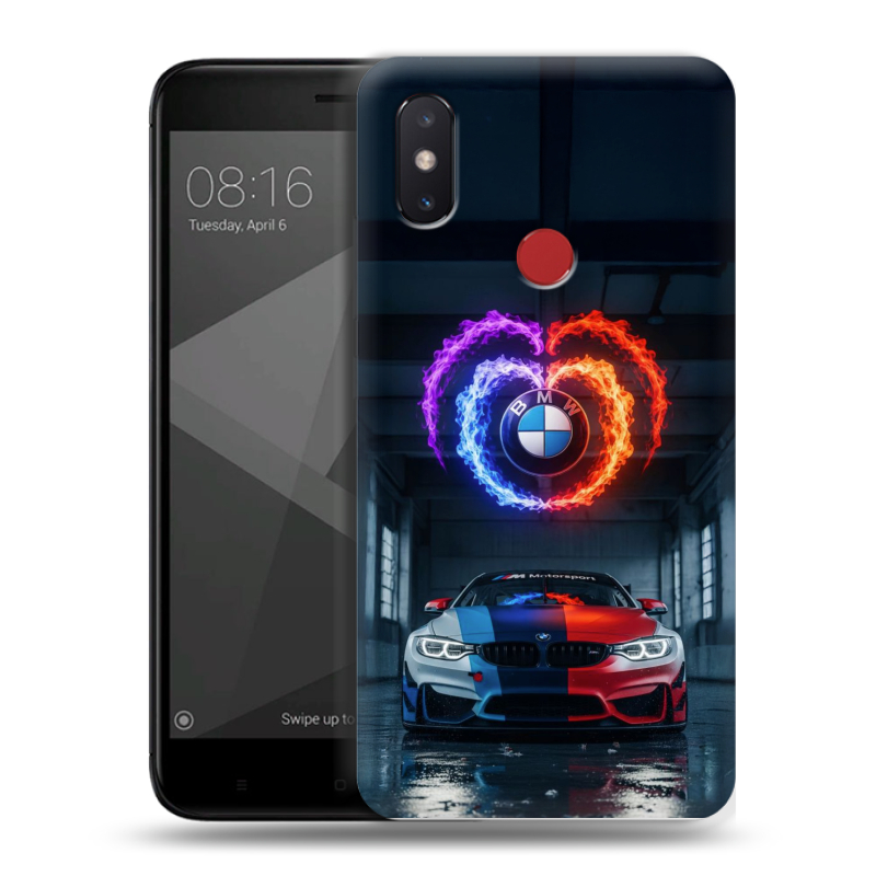 Силиконовый чехол на Xiaomi Mi8 SE с принтом BMW БМВ Силиконовый чехол на Xiaomi Mi8 SE с принтом BMW БМВ