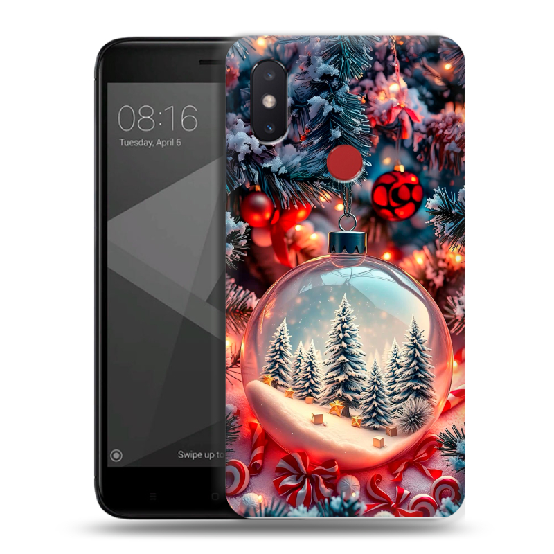 Силиконовый чехол на Xiaomi Mi8 SE с принтом Новый год Силиконовый чехол на Xiaomi Mi8 SE с принтом Новый год